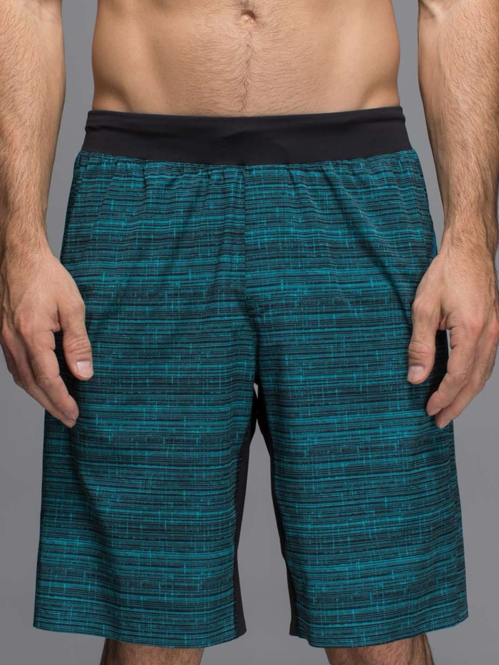 Lululemon Assert Shorts XXL Black Teal Athletic Training Gym Workout Men’s